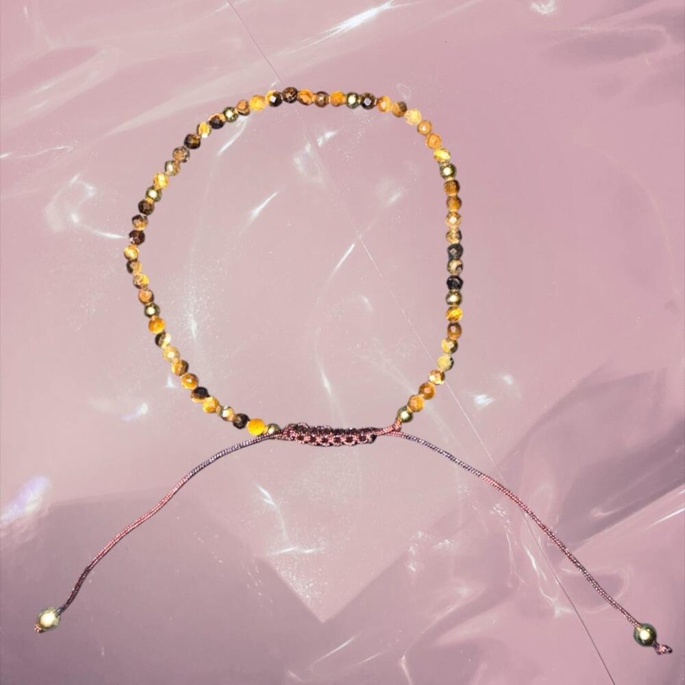 Y2k birthstone tigers eye beaded friendship lucky bracelet